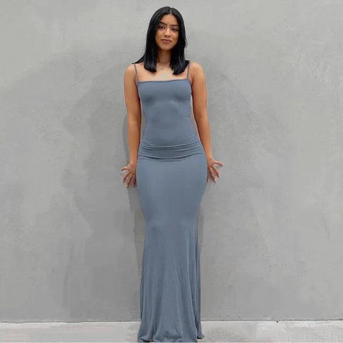 Sleek Satin Backless Gown - MANDOTOS
