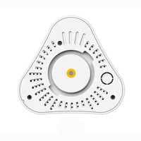 Mandotos smart home security camera mounted on wall, showing wide-angle lens and sleek black design for home surveillance.