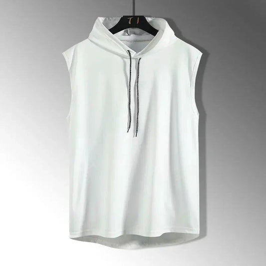 Solid Color 2023 Brand New Men's Tank Tops Vest Sleeveless Tees For Male Hooded Man Vests Tops Hip Hop Men Tank Top T shirt - MANDOTOS