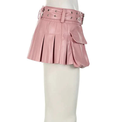 Spice Faux Leather Pleat Mini - MANDOTOS