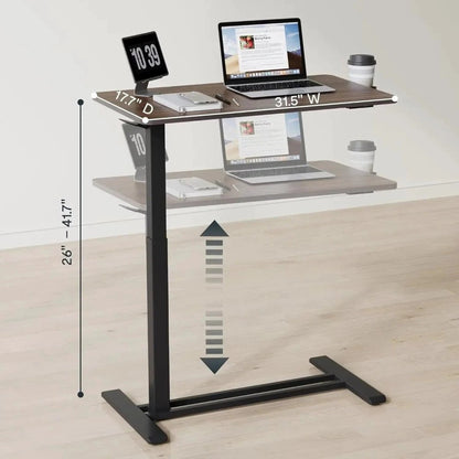 Standing Scroll Table With Hidden Wheels Side Table Height-adjustable Bed Table - MANDOTOS