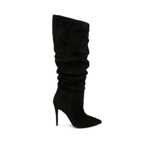 Stiletto Heels Pleated High Over The Knee Boots - MANDOTOS