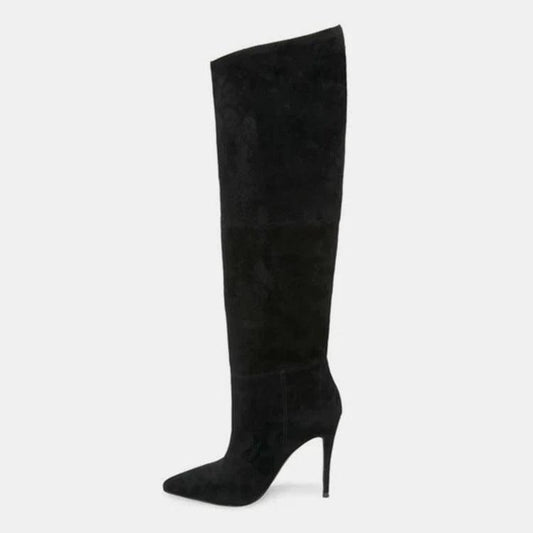 Stiletto Heels Pleated High Over The Knee Boots - MANDOTOS