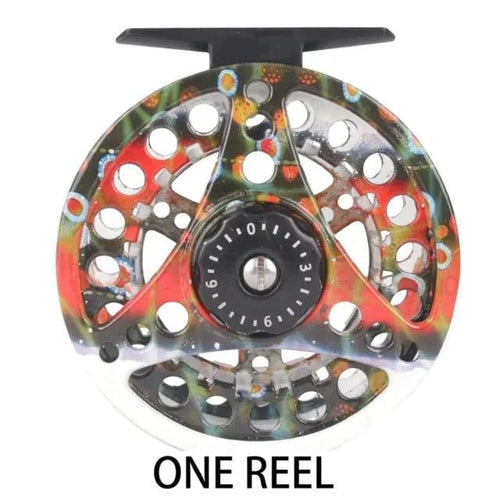 Mandotos Stream Master fishing reel with metal body, ergonomic handle, and smooth spinning for freshwater and saltwater fishing.