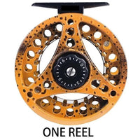 Mandotos Stream Master fishing reel showing metal spool, handle, and line guide on a plain background