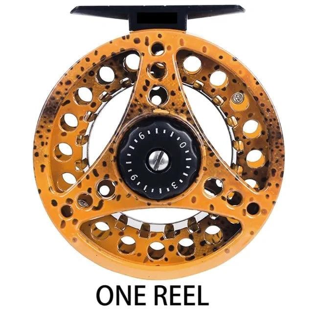 Mandotos Stream Master fishing reel with metal body and ergonomic handle for smooth casting and durability.