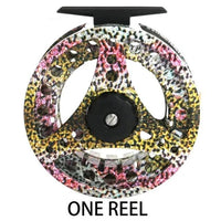 Mandotos Stream Master fishing reel with silver and black design, featuring spool and handle for freshwater and saltwater fishing.