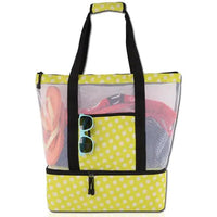 Mandotos Summer Beach Cooler Tote with insulated interior, durable fabric, and sturdy handles for easy carrying to the beach.