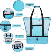 Mandotos Summer Beach Cooler Tote with insulated interior, durable fabric, and spacious design for picnics and beach outings.
