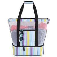 Mandotos summer beach cooler tote bag with insulated interior, featuring a sturdy handle and vibrant design for outdoor picnics and beach days.