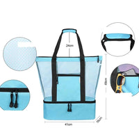 Mandotos summer beach cooler tote with insulated interior and sturdy handles for easy carrying and keeping items cold.