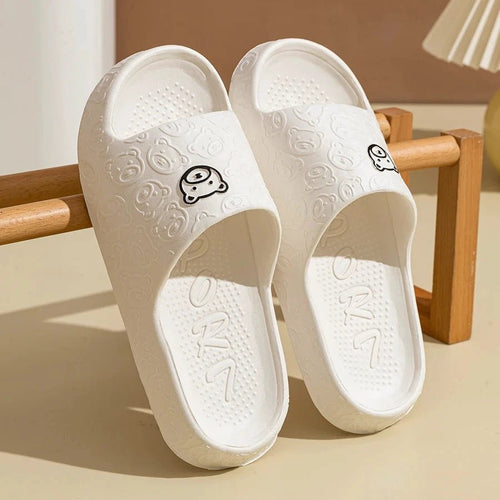 Summer Fashion Men's Slippers Printting Little Bear Sandals Indoor Bathroom Non-slip Soft Women Dormitory Casual Shoes Couple MANDOTOS
