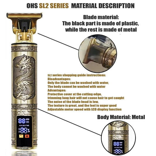 T9 Hair Clipper Repair Beard Shaving Body Hair Trimmer Clippers Electric Machine Men Haircut Machine 0mm Barber Shaver - MANDOTOS