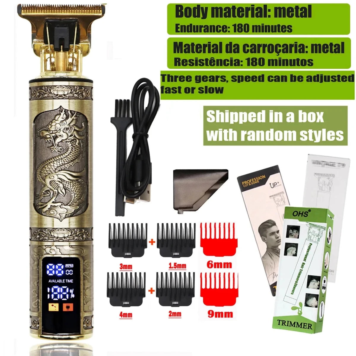 T9 Hair Clipper Repair Beard Shaving Body Hair Trimmer Clippers Electric Machine Men Haircut Machine 0mm Barber Shaver - MANDOTOS