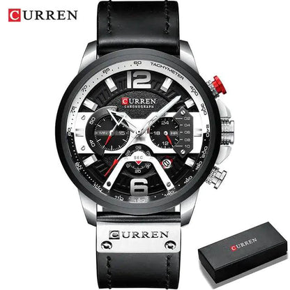 Tactical Elegance Leather Watch - MANDOTOS