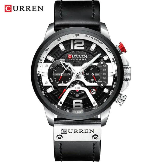 Tactical Elegance Leather Watch - MANDOTOS