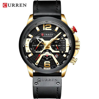 Tactical Elegance Leather Watch - MANDOTOS