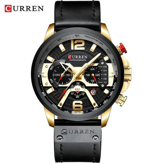Tactical Elegance Leather Watch - MANDOTOS