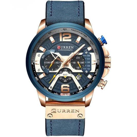 Tactical Elegance Leather Watch - MANDOTOS