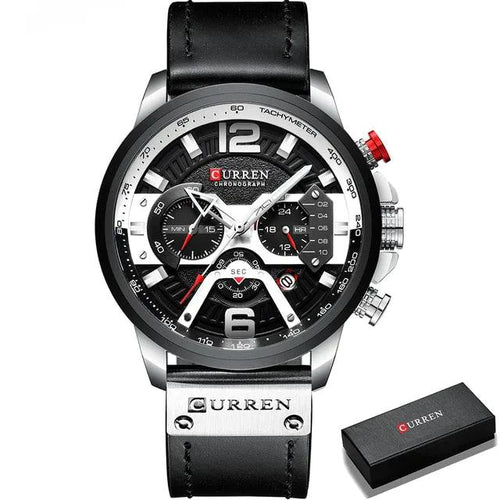 Tactical Elegance Leather Watch - MANDOTOS