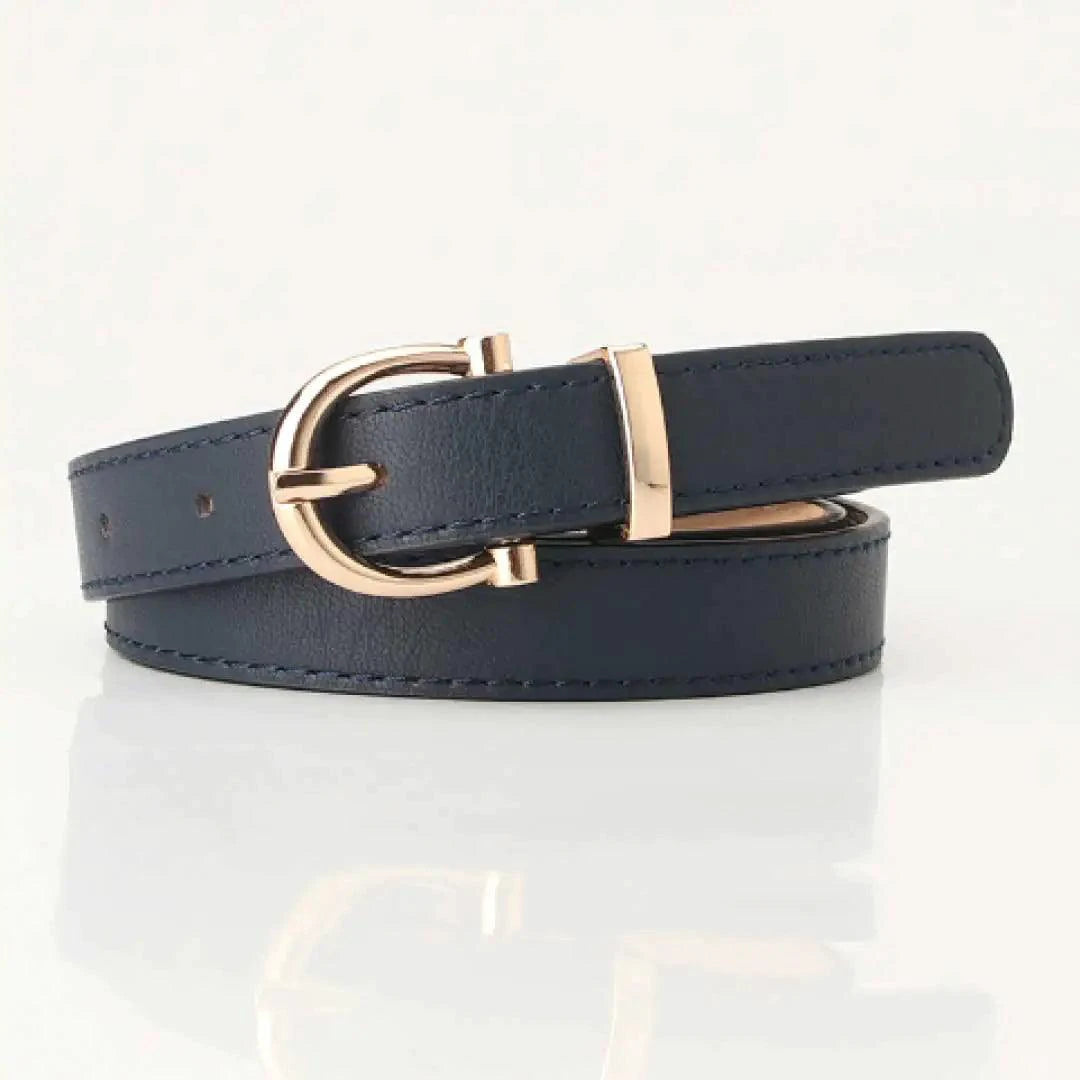 Mandotos Tally vegan leather belt with adjustable buckle and sleek design, ideal for casual or formal wear.