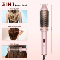 Mandotos Thermal Curl Styler Brush showing bristles and handle, designed for creating curly hairstyles with heat styling tools.