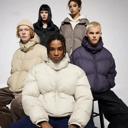 Thin And Portable Puff Down Jacket Solid Color Hooded - MANDOTOS