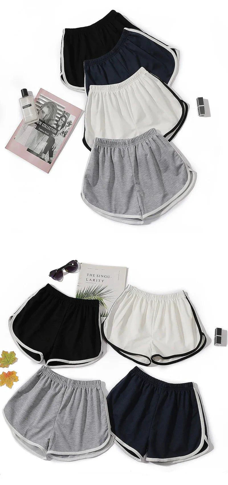 Elastic Shorts for Women, Loose Fitting, Quick Drying, Summer Thin Running, Fitness, Leisure, and Anti External Wear. Instagram - MANDOTOS
