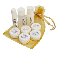 Mandotos Top Seller Skin Care Trial Kit with small bottles of cleanser, moisturizer, and serum in a sleek white box.