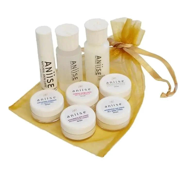 Mandotos Top Seller Skin Care Trial Kit with small bottles of cleanser, moisturizer, and serum in a sleek white box.
