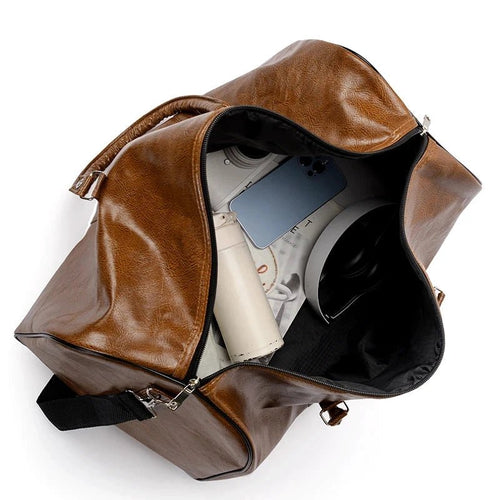 Travel Bag For Men Pu Leather Shoulder Bag Big Capacity Tote Bags For Women Fashion New Duffle Crossbody Bag Sports Pack luggage MANDOTOS