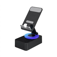 Mandotos TriFlex Mobile Hub with stand, speaker, and charger, featuring multiple ports and a sleek design for versatile device use.