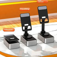 Mandotos TriFlex Mobile Hub with stand, speaker, and charger, featuring a sleek design for versatile device connectivity.