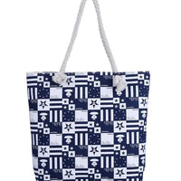 Twin-sided artistic canvas bag by MANDOTOS featuring colorful, creative designs on durable fabric for everyday use.
