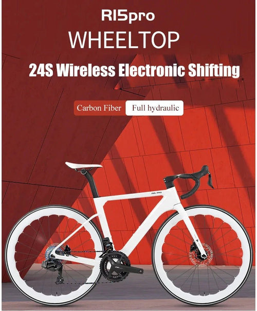 Mandotos Twitter 700x25C carbon road bicycle with hydraulic disc brakes, wireless shifter, 50mm carbon wheels, men's racing bike