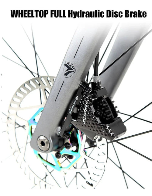 Mandotos Twitter 700x25C carbon road bicycle with wireless hydraulic disc brakes, 50mm carbon wheels, and EDS TX 24S shifter.