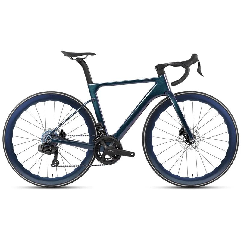 TWITTER 700X25C Carbon Road Bicycle Wireless Men's Hydraulic Disc Racing Bike With WheelTop EDS TX 24S Shifter 50mm Carbon Wheel MANDOTOS