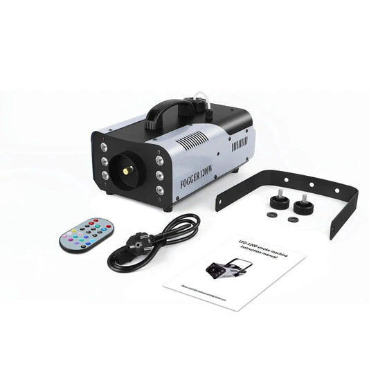 U'King 1200W Fog Machine 6LEDs Remote Fogger Ejector Disco Colorful Smoke Machine DJ Christmas Party Effects Stage Light - MANDOTOS