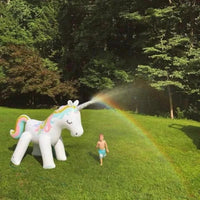 Mandotos Unicorn Magic Water Sprayer with colorful unicorn design, ideal for fun water play and outdoor activities.