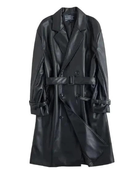 Mandotos Urban Edge men's faux leather jacket with a sleek design, featuring a classic collar and zipper front for a modern look.