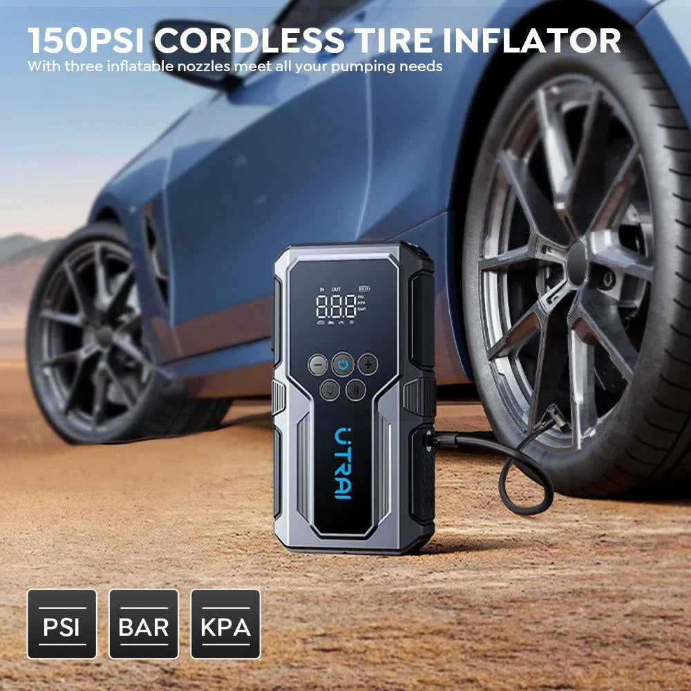 UTRAI 1500A Car Jump Starter Power Bank Portable 150PSI Air Pump Car Battery Emergency Boosters Starting Device Car Starter 2024 - MANDOTOS