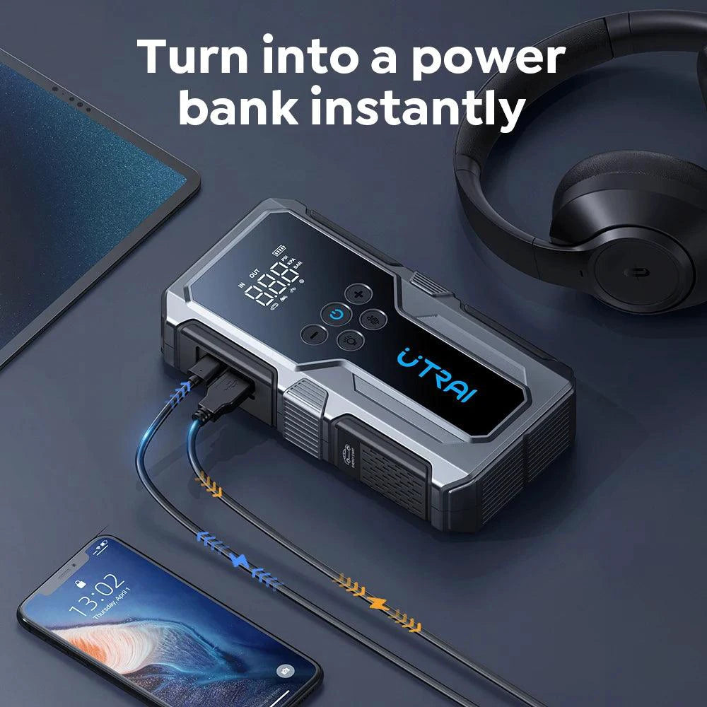 UTRAI 1500A Car Jump Starter Power Bank Portable 150PSI Air Pump Car Battery Emergency Boosters Starting Device Car Starter 2024 - MANDOTOS