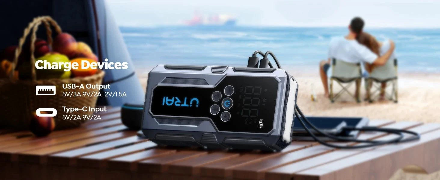 UTRAI 1500A Car Jump Starter Power Bank Portable 150PSI Air Pump Car Battery Emergency Boosters Starting Device Car Starter 2024 - MANDOTOS