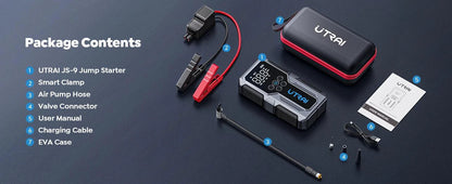 UTRAI 1500A Car Jump Starter Power Bank Portable 150PSI Air Pump Car Battery Emergency Boosters Starting Device Car Starter 2024 - MANDOTOS