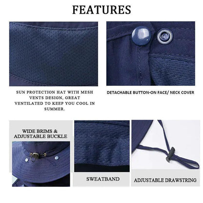 UV Defense Wide Brim Hat for Outdoor Adventures - MANDOTOS