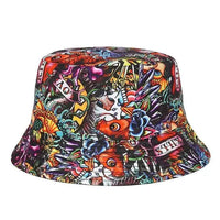 Mandotos UV Shield Bucket Hat with wide brim and adjustable strap, offering sun protection and stylish outdoor wear.