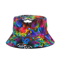Mandotos UV Shield bucket hat with wide brim for sun protection, in neutral color with adjustable chin strap.