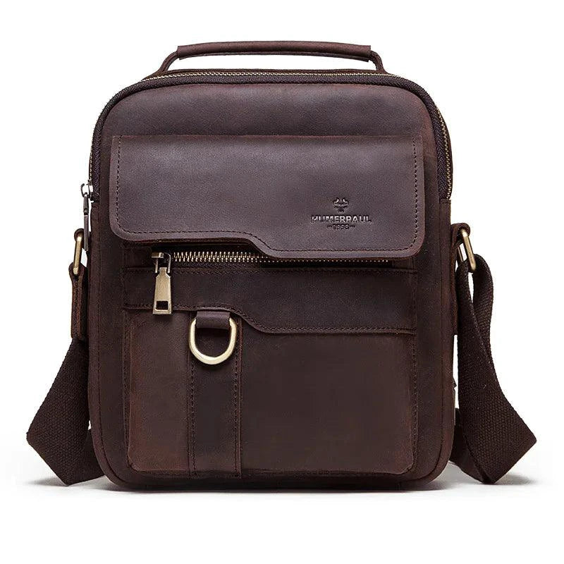 Vintage Leather Messenger Bag - MANDOTOS