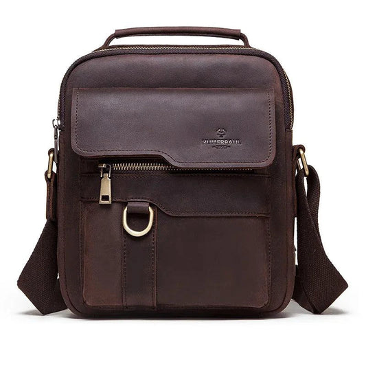 Vintage Leather Messenger Bag - MANDOTOS