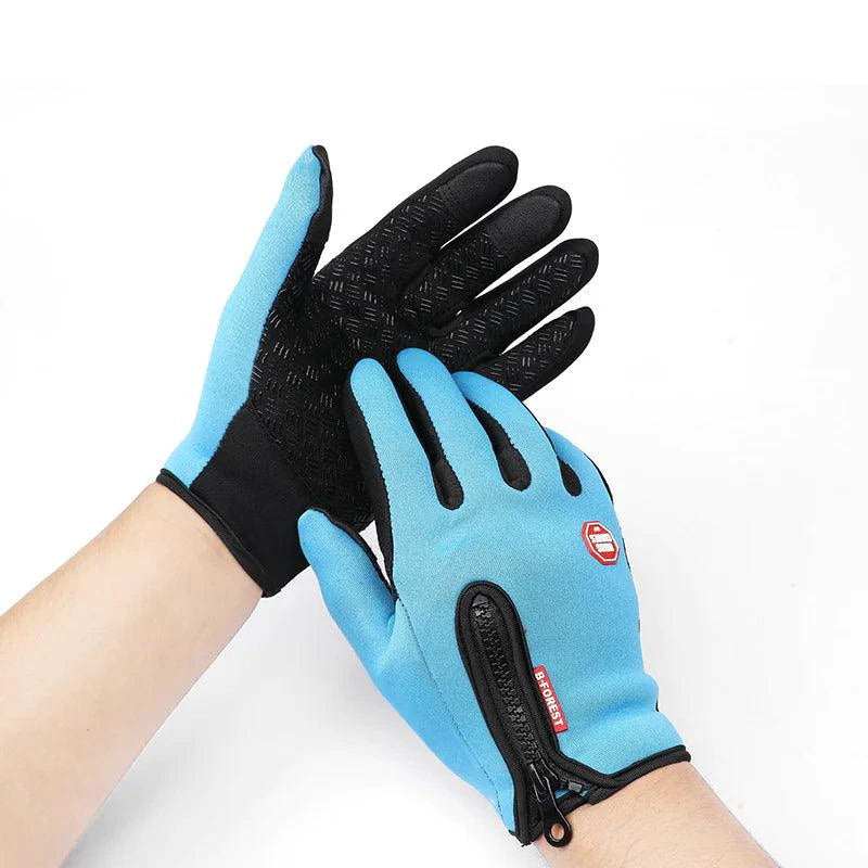 Mandotos WarmRide Touch Gloves in black, soft knit material, with touchscreen-friendly fingertips for cold weather use.
